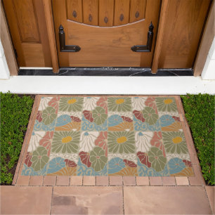 Matisse Groovy floral Art Nouveau 1970s Boho Doormat