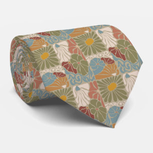 Matisse Groovy floral Art Nouveau 1970s Boho Neck Tie