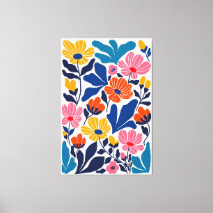 Matisse Inspired Abstract Contemporary Floral Canvas Print