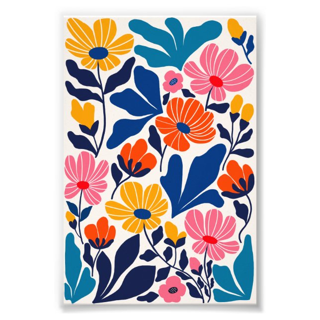 Matisse Inspired Abstract Contemporary Floral Photo Print (Front)