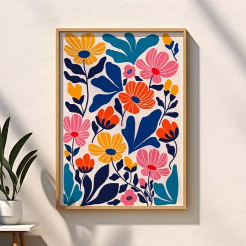 Matisse Inspired Abstract Contemporary Floral Poster