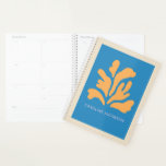 Matisse Inspired Blue Yellow Abstract Art Name Planner<br><div class="desc">This bold, art-forward weekly planner features a Matisse-inspired abstract cutout shape in warm gold on a blue cover, personalized with your name. Clean, modern, and quietly sophisticated — the kind of planner that sits on your desk and makes a statement. Perfect for the woman who wants her everyday tools to...</div>