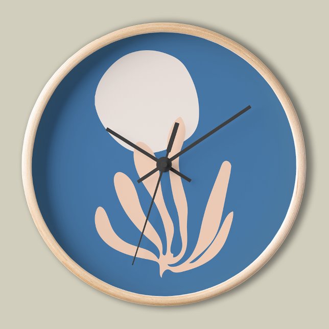 Matisse inspired Peach and Blue Leaf Cutout Clock (Creator Uploaded)