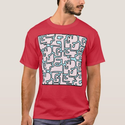 Matisse Inspired Pink and Blue Color Blobs T_Shirt