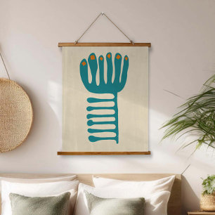 Matisse Inspired Teal and Orange Hanging Tapestry