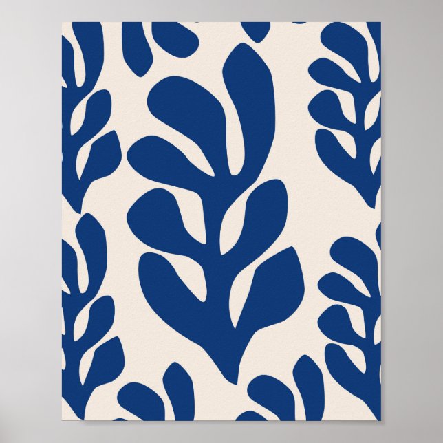 Matisse leaves Blue Poster (Front)