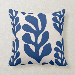Matisse Leaves Blue Throw Pillow