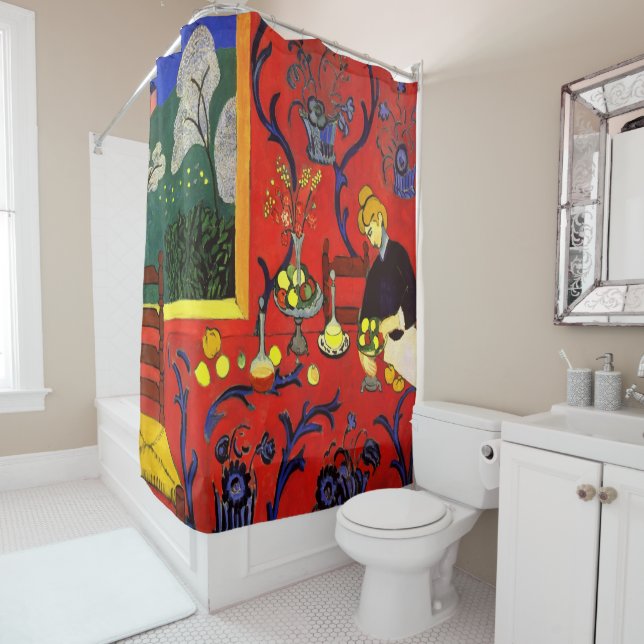 Matisse Red Shower Curtain (In Situ)