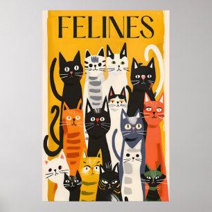 Matisse Style Cat Art Print Colorful Feline