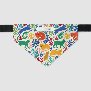 Matisse Style Cats Personalize Pet Bandana Collar