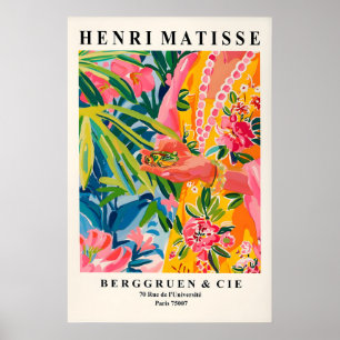 Matisse Style Frog Print Pink Tropical Maximalist