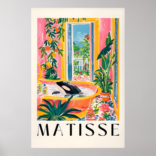Matisse Style Orca in Bathtub Print Tropical (Front)