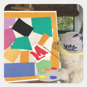 Matisse The Snail in oil by Danny Duck Square Sticker