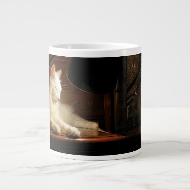 Matisse the Turkish Angora Cat Giant Coffee Mug (Front)