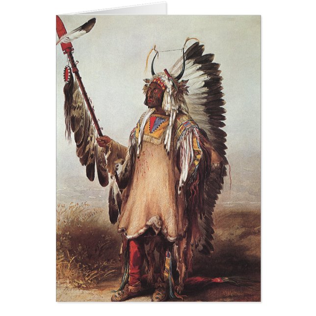 Mato-Tope, A Mandan Chief Portrait by Karl Bodmer (Front)