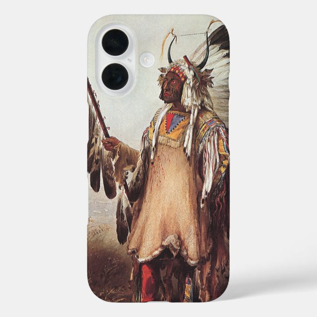 Mato-Tope, A Mandan Chief Portrait by Karl Bodmer Case-Mate iPhone Case (Back)