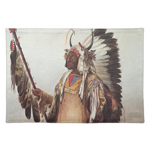 Mato_Tope A Mandan Chief Portrait by Karl Bodmer Cloth Placemat