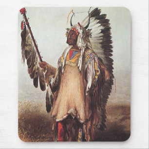 Mato-Tope, A Mandan Chief Portrait by Karl Bodmer Mouse Pad