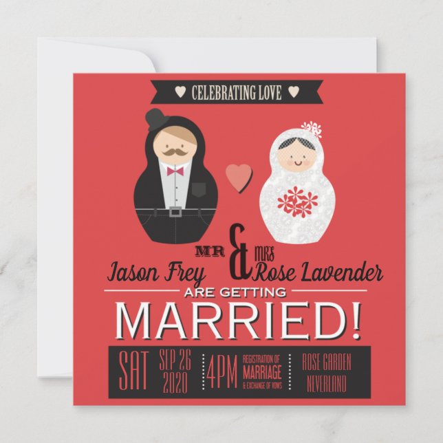 Matreshka Wedding Invitations (Front)