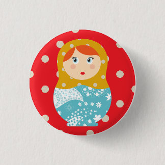 matriochka swipes in red pinback button