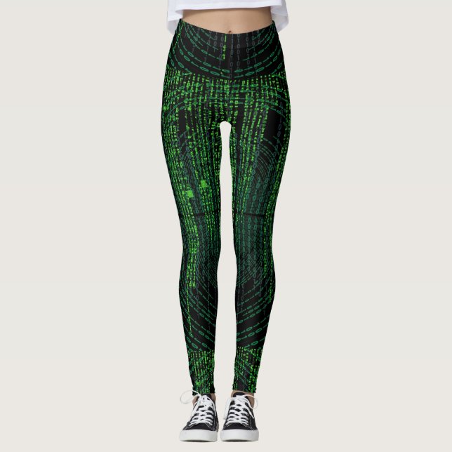 Matrix Binary Code Leggings (Front)