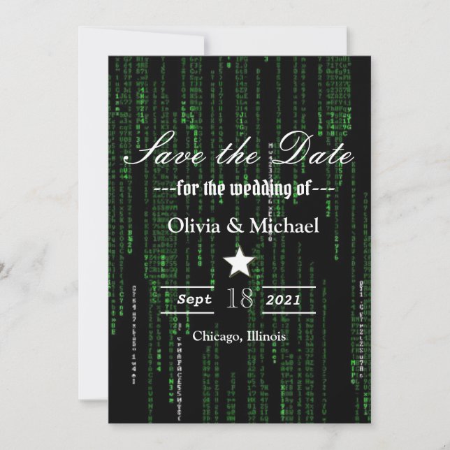 Matrix code save the date (Front)