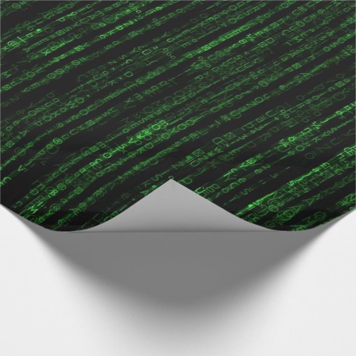 Matrix code wrapping paper Zazzle