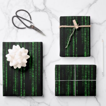 Matrix Code Wrapping Paper Sheets by Pir1900 at Zazzle