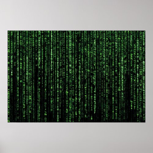 Matrix Green Code secret Password Poster