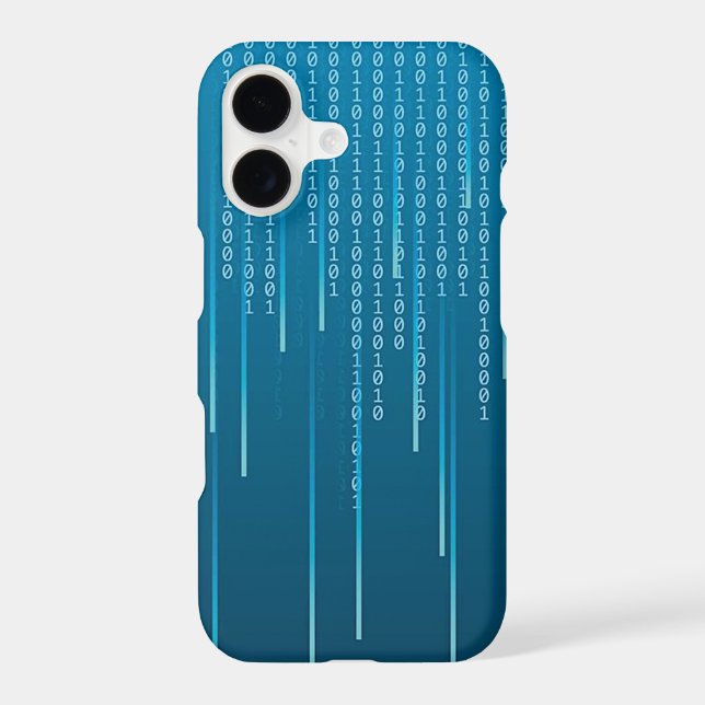Matrix pattern in Blue Iphone Case (Back)