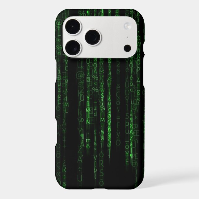 Matrix rain code iphone case (Back)