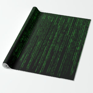 Matrix rain code wrapping paper