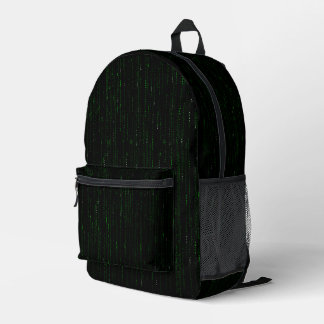 Matrix Style Design  Printed Backpack