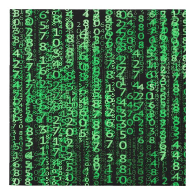 Matrix technology tech data faux canvas print (Front)