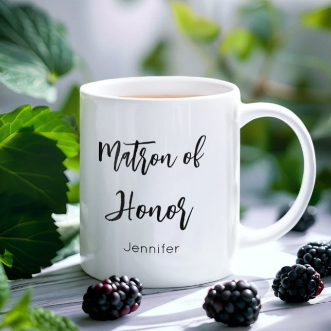Matron of Honor Black White Wedding Mug (Creator Uploaded)