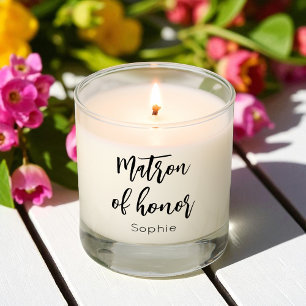 Matron of Honor Black White Wedding Scented Candle