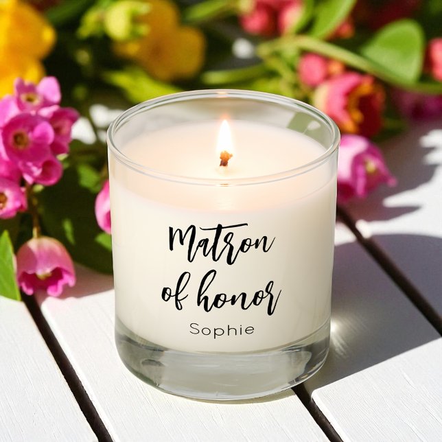 Matron of Honor Black White Wedding  Scented Candle (Creator Uploaded)