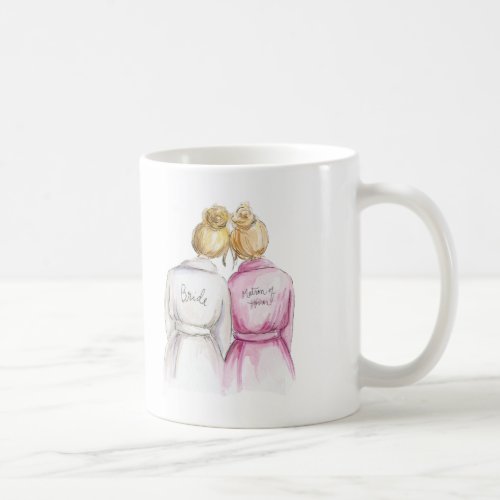 Matron of Honor Blonde Bun Bride Bl Bun Maid Coffee Mug