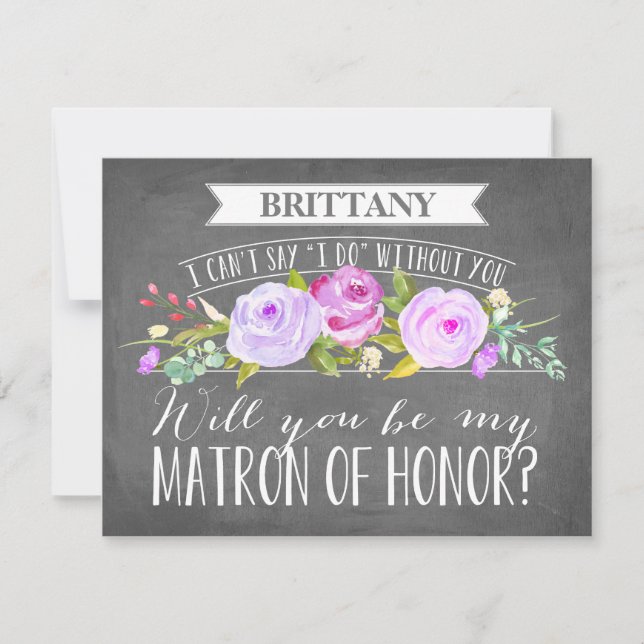 Matron Of Honor Card | Bridesmaid (Front)