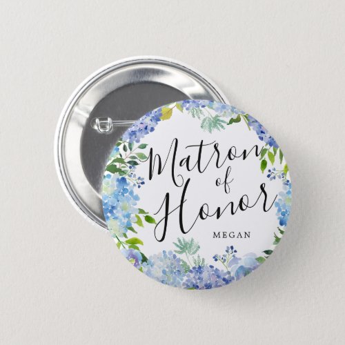 Matron of Honor Carolina Bloom Custom Wedding Button