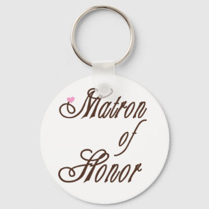 Matron of Honor Classy Browns Keychain