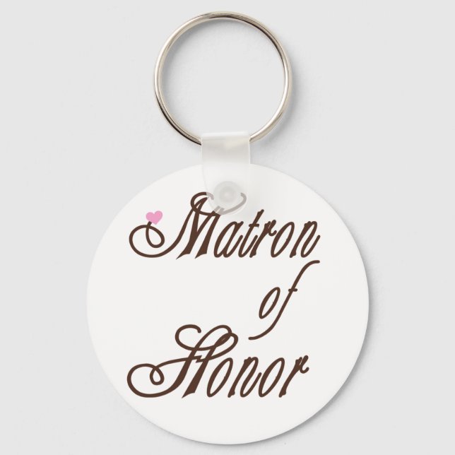 Matron of Honor Classy Browns Keychain (Front)