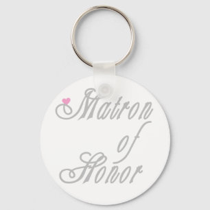 Matron of Honor Classy Grays Keychain