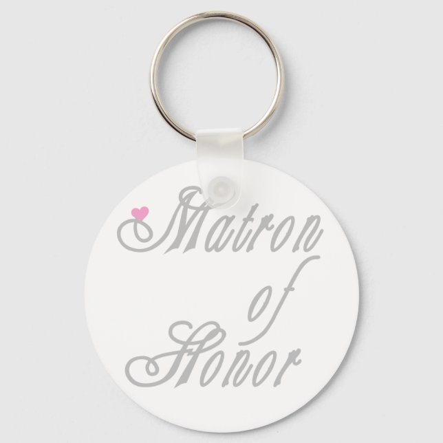 Matron of Honor Classy Grays Keychain (Front)