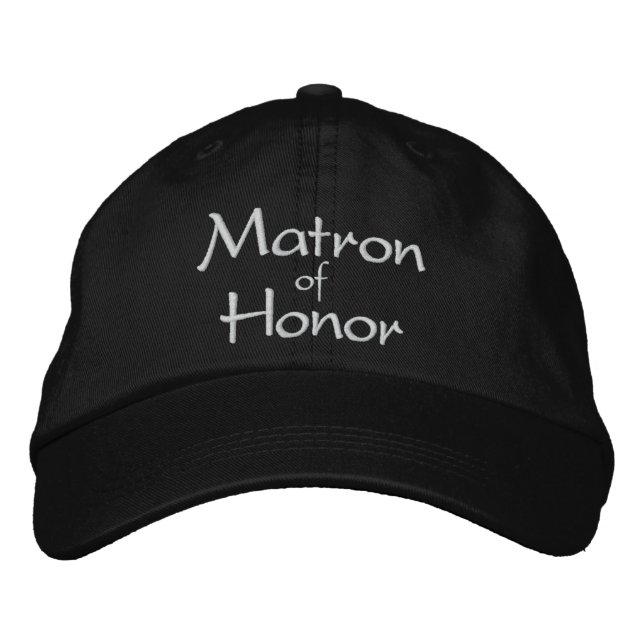 MATRON OF HONOR EMBROIDERED WEDDING CAP (Front)