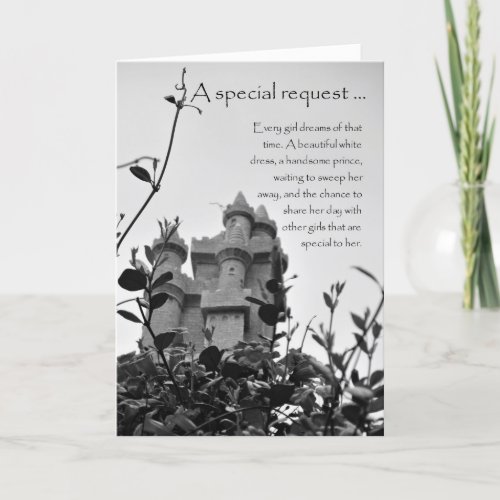 Matron of Honor Fairy Tale Castle Request Card