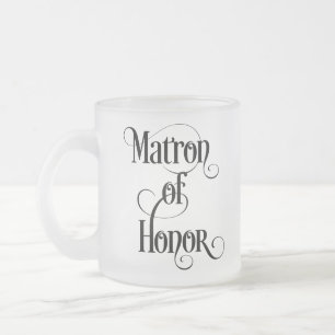 Matron of Honor Frosted Glass Coffee Mug