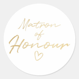 Matron of Honor - Gold faux foil sticker