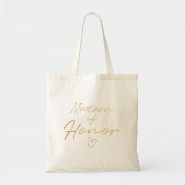 Matron of Honor - Gold faux foil tote bag (Front)