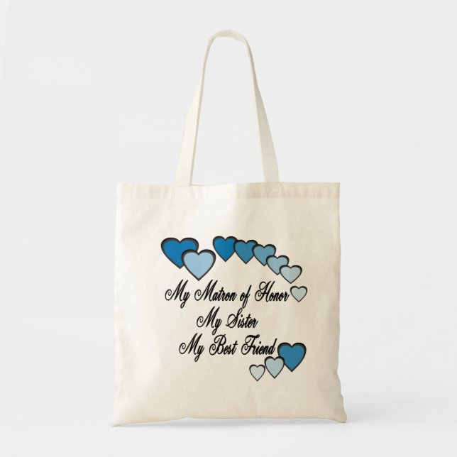 Matron of Honor Hearts Tote Bag (Front)
